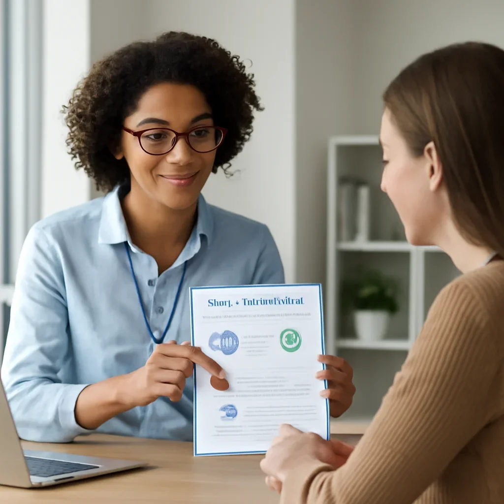 Support specialist guiding a customer through DNA test options