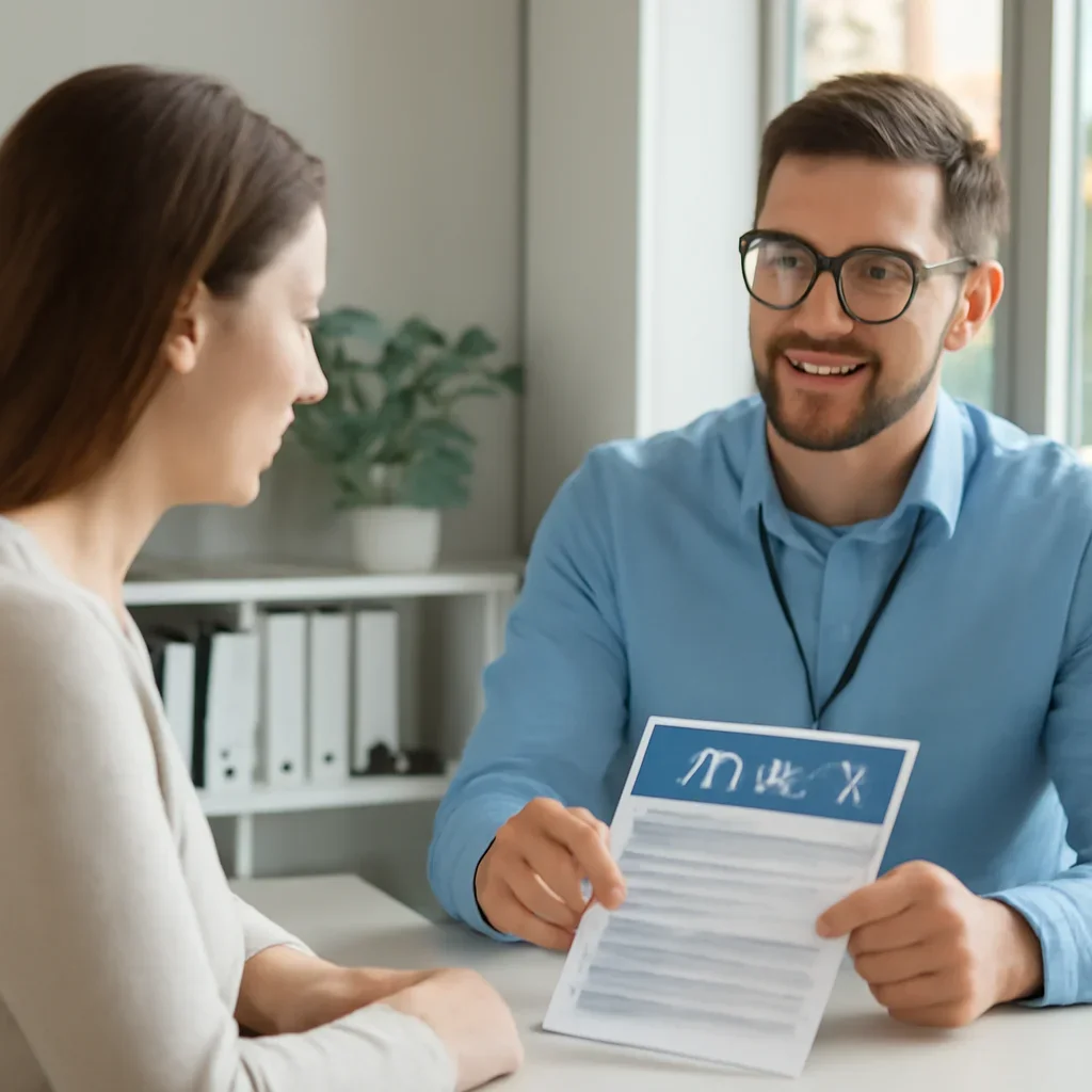 Support specialist guiding a customer through DNA test options