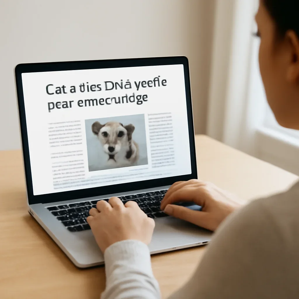 Reader exploring can a dog dna profile prove ownership? on a laptop