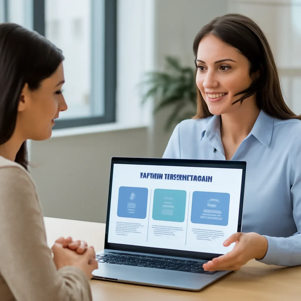 Support specialist guiding a customer through DNA test options