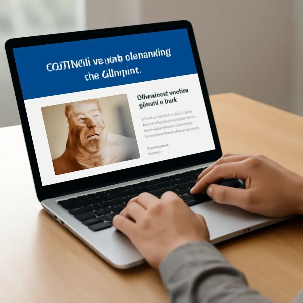 Reader exploring cat dna health screening for breeders. on a laptop