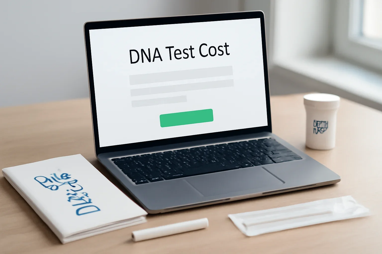 Customer reviewing DNA testing cost and collection options with an at-home DNA kit
