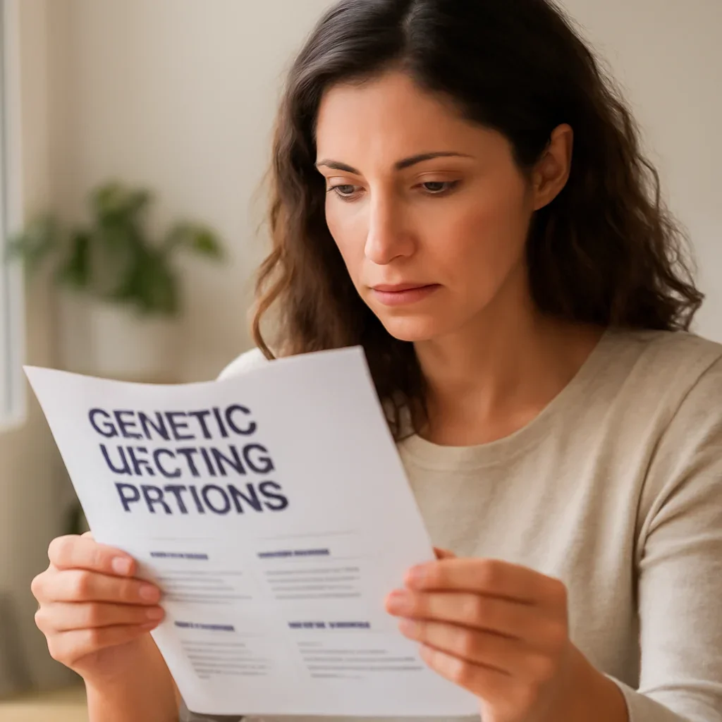 Customer reviewing DNA test scope, collection, laboratory and shipping information