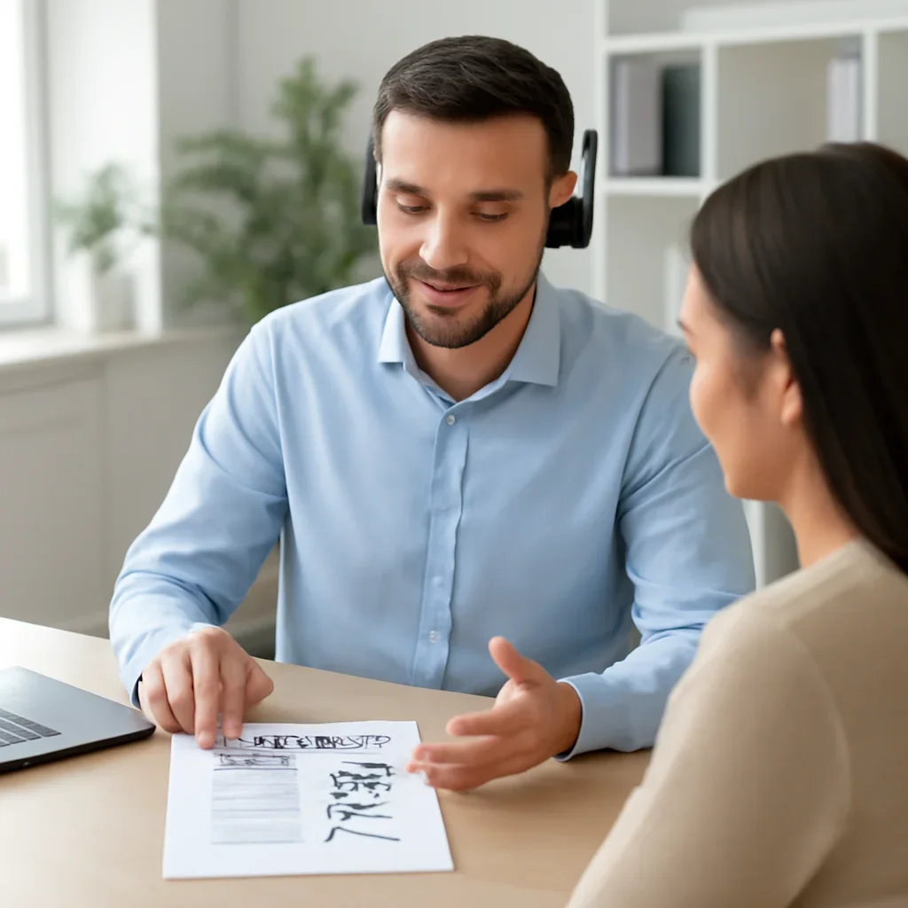 Support specialist helping a customer compare appropriate genetic testing options