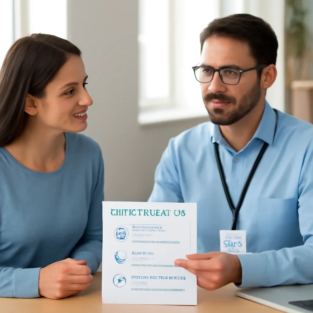 Support specialist guiding a customer through DNA test options