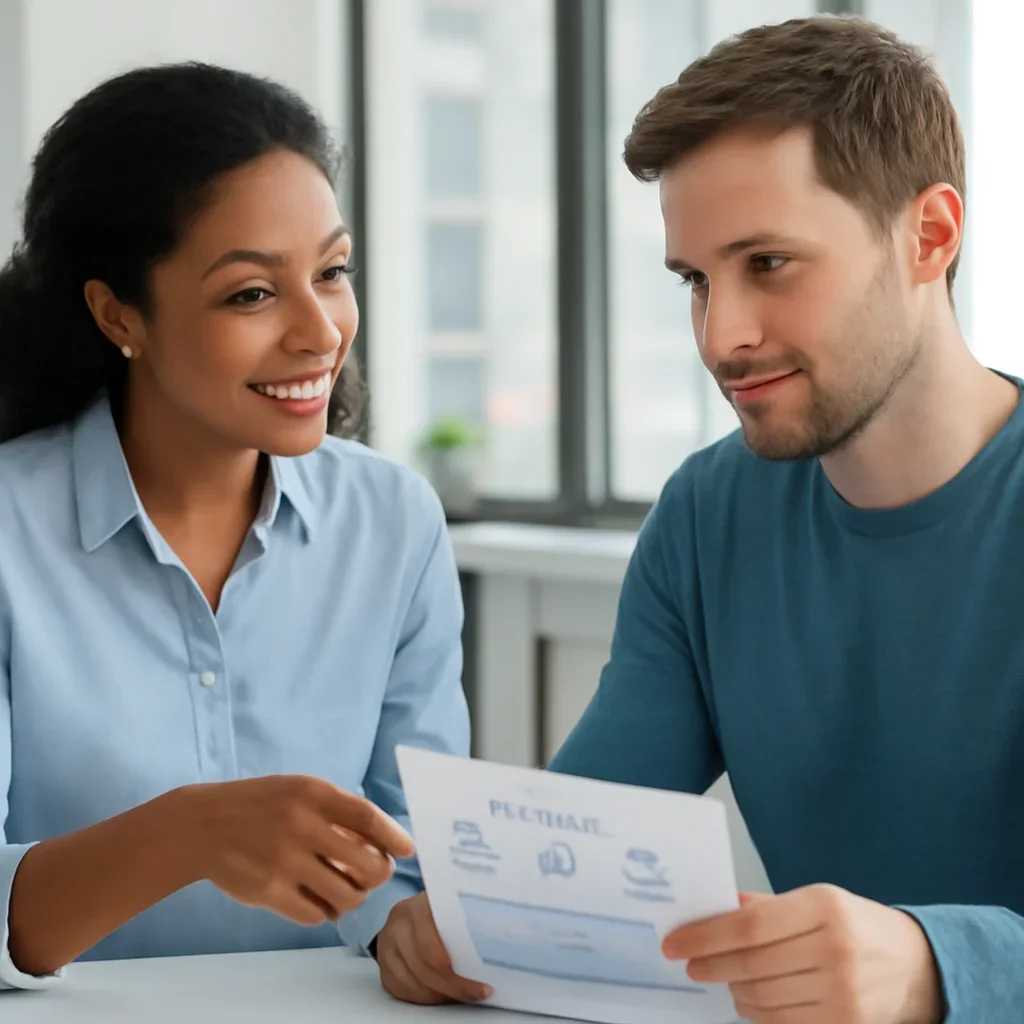 Support specialist guiding a customer through DNA test options
