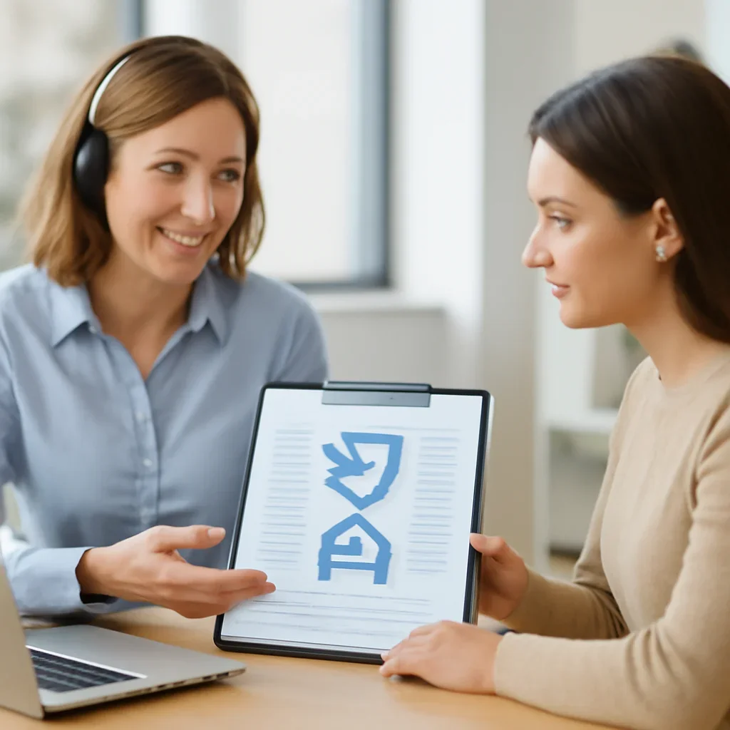 Support specialist guiding a customer through DNA test options