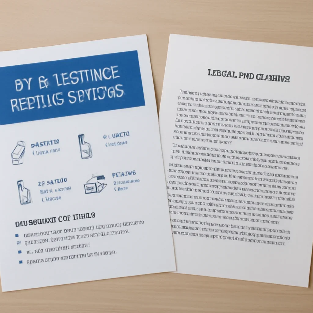 Legal disclaimer page beside printed DNA testing instructions