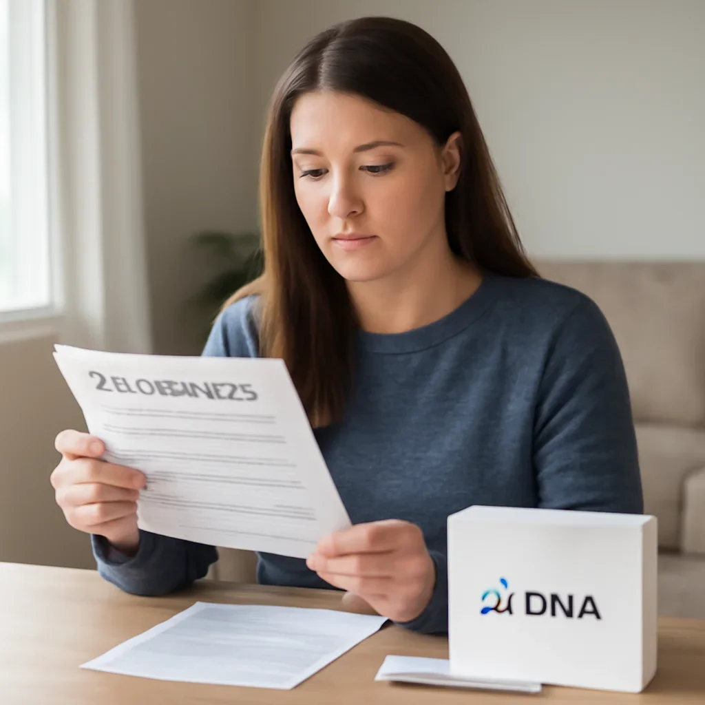 Customer in Ohio reviewing DNA testing options at home