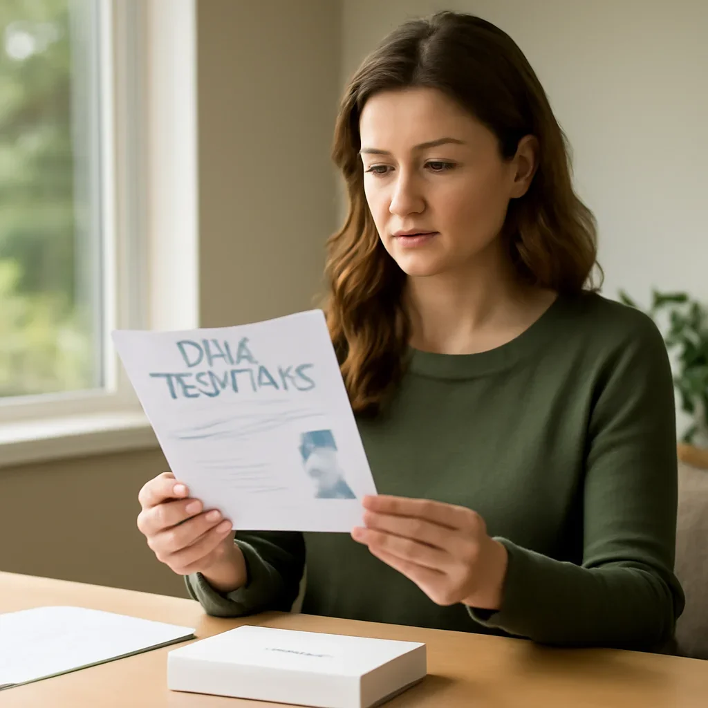 Customer in Oregon reviewing DNA testing options at home
