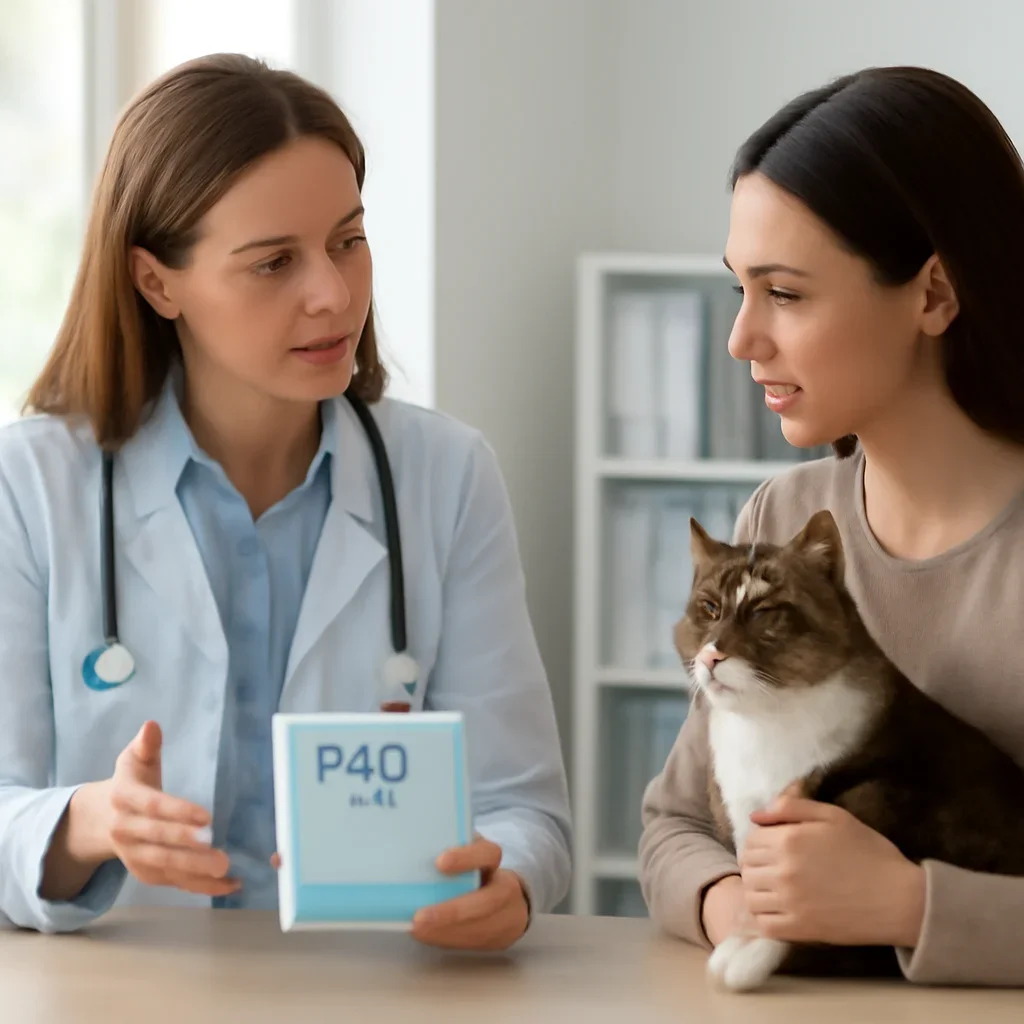 Customer getting guidance about pkd cat test from a specialist