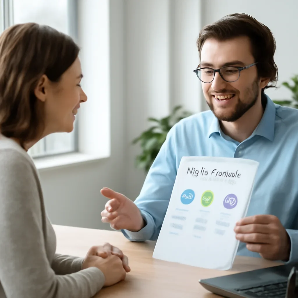 Support specialist guiding a customer through DNA test options