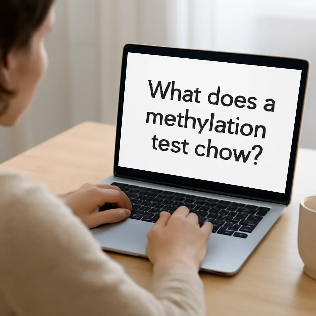 Reader exploring what does a methylation test show? on a laptop