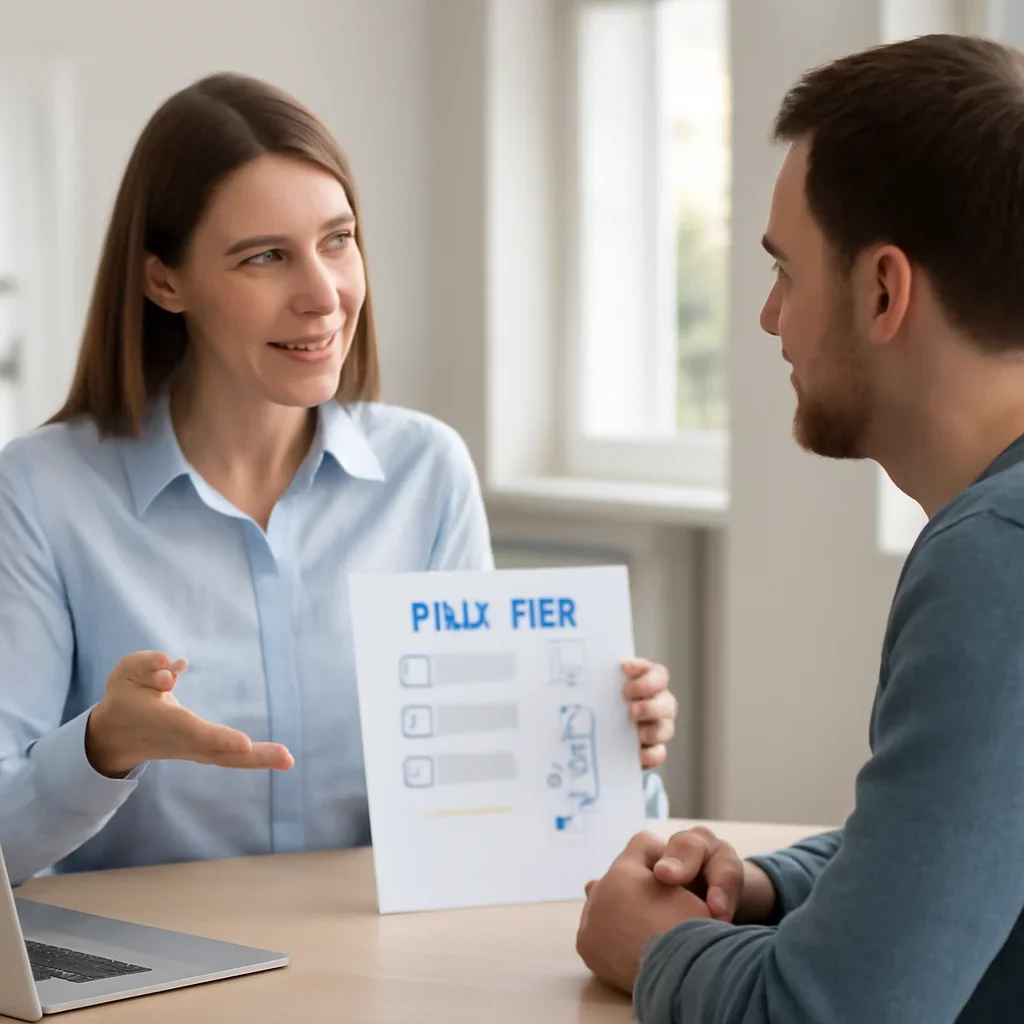 Support specialist guiding a customer through DNA test options