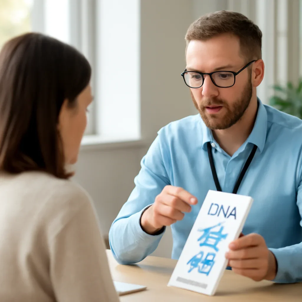uDNA support specialist helping a customer choose a suitable genetic test